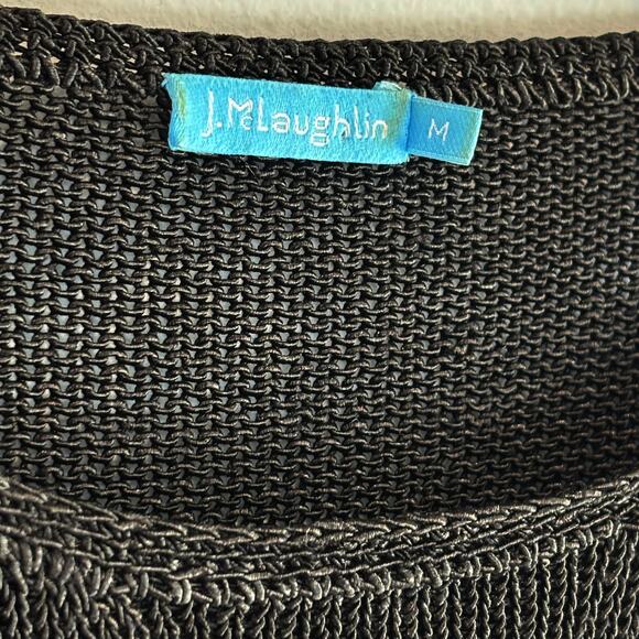 J. McLaughlin Black Textured Open Knit Sweater - size Medium - Picture 4 of 6